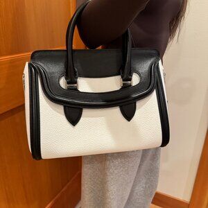 Alexander McQueen Black and White Leather Handbag